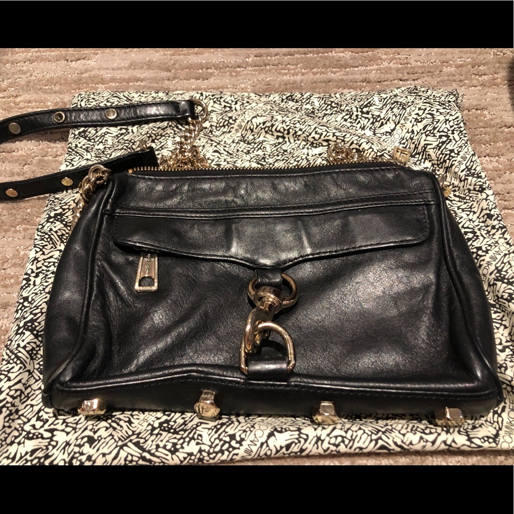 Rebecca Minkoff Black Leather Mini Mac Bag